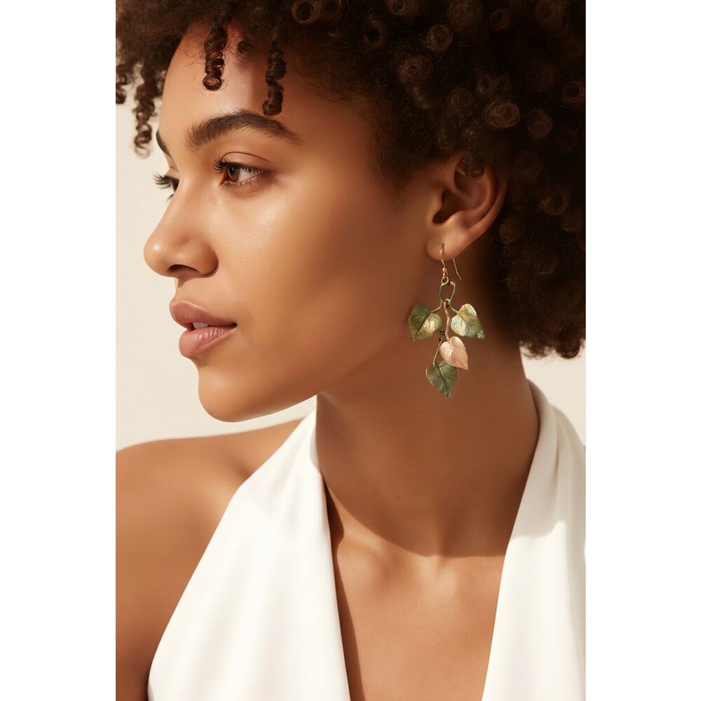 Michael Michaud Sweet Potato Vine Dangle Earrings